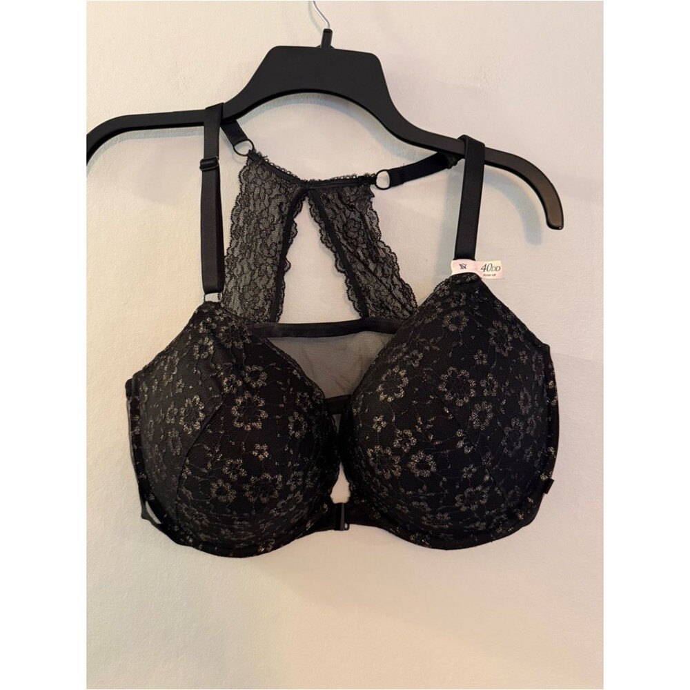 NEW Victoria’s Secret 40DD Push Up Lace Racerback Bra Black